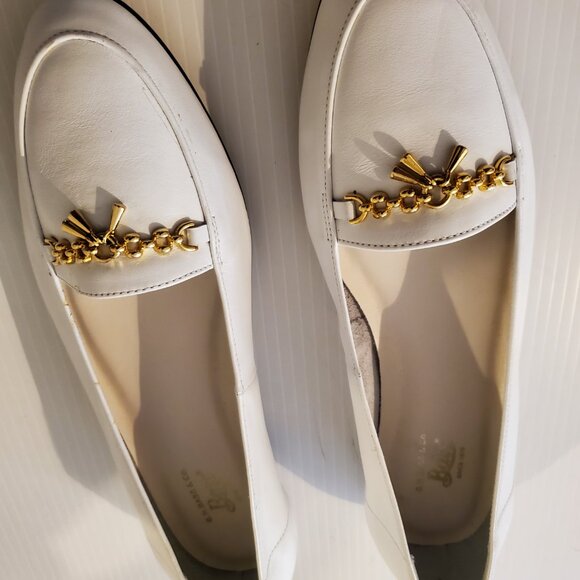 GH BASS & CO WHITE LEATHER FLATS SIZE 11M - Picture 5 of 13